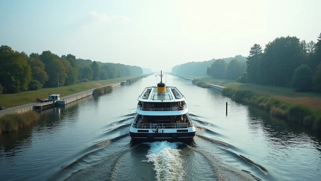 Keltai kertantys vandens kanalą Rusnės regione